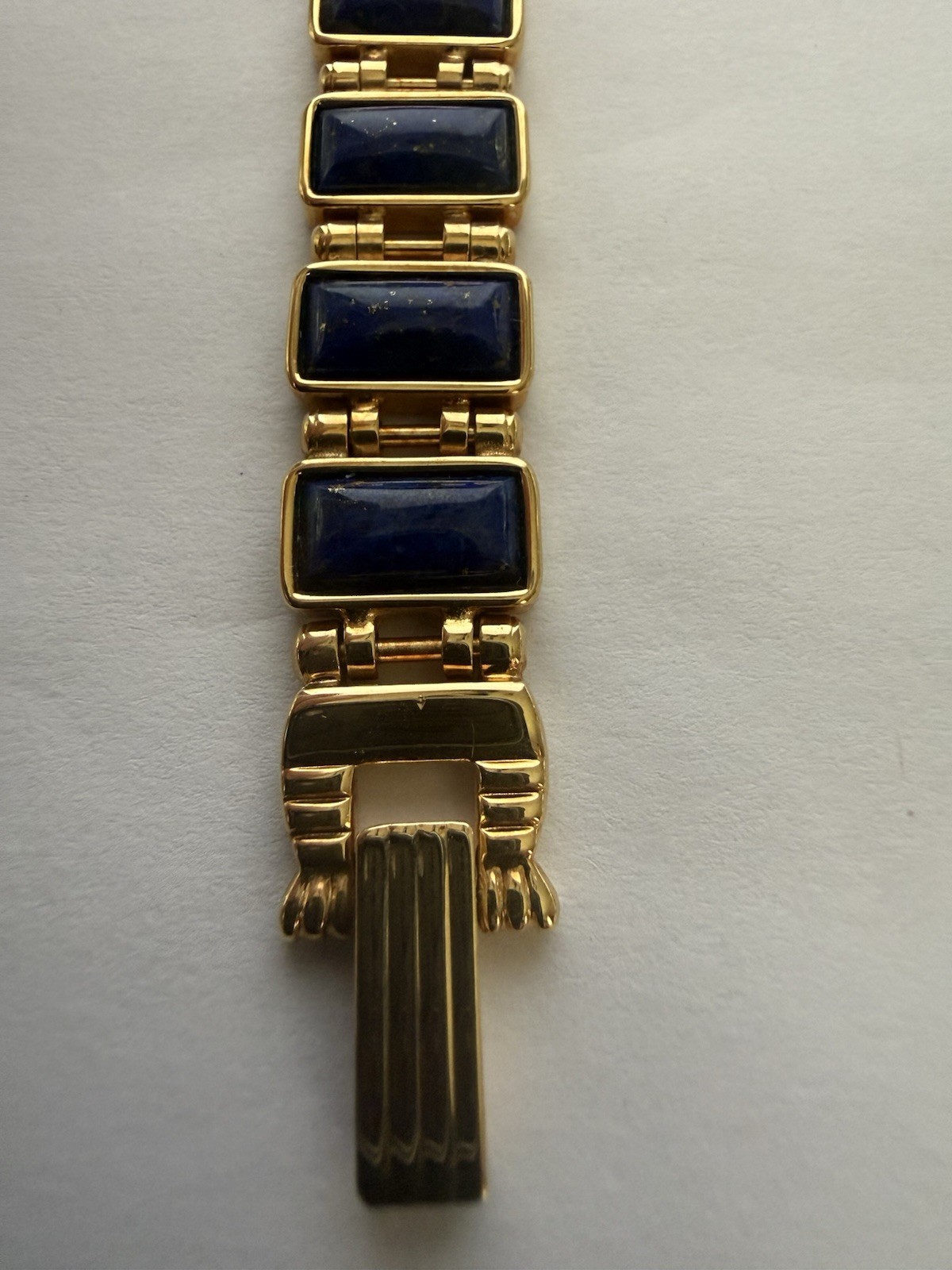 VTG 1970s Lapis Lazuli Watch/Bracelet Gold Tone Smithsonian Institution, Unused