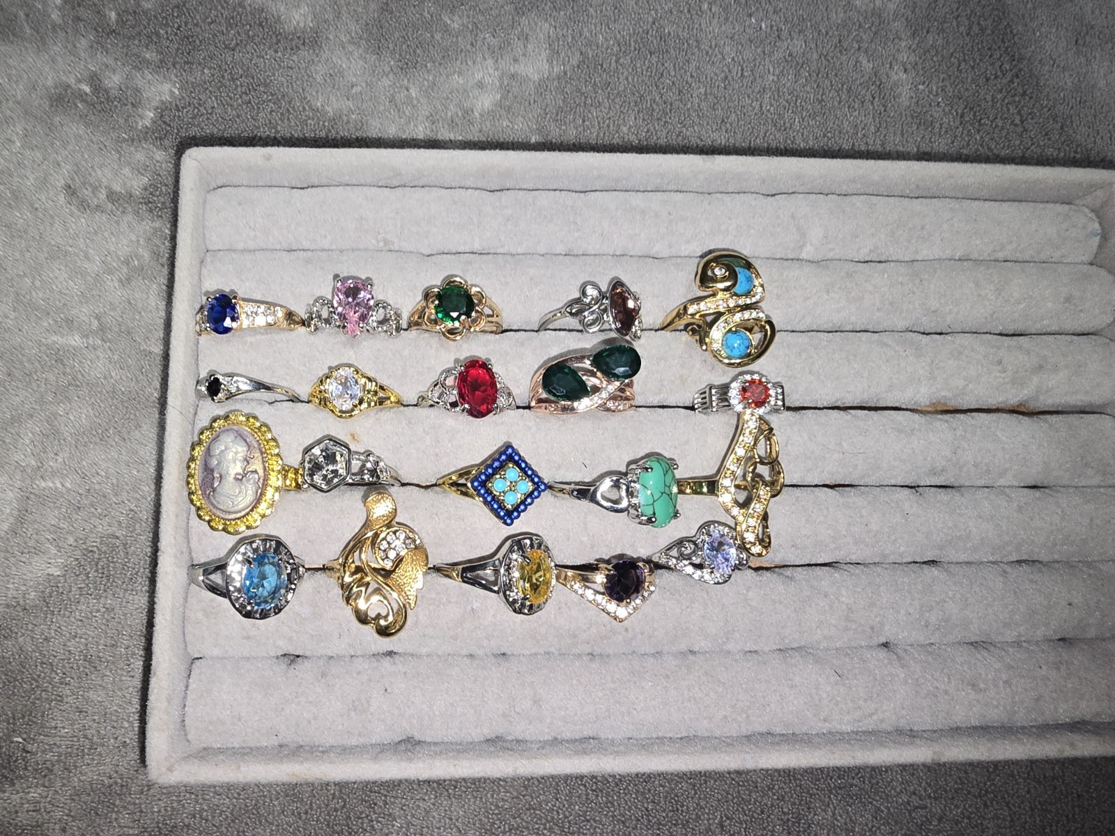Modern Vintage 20 Piece Costume Ring Lot