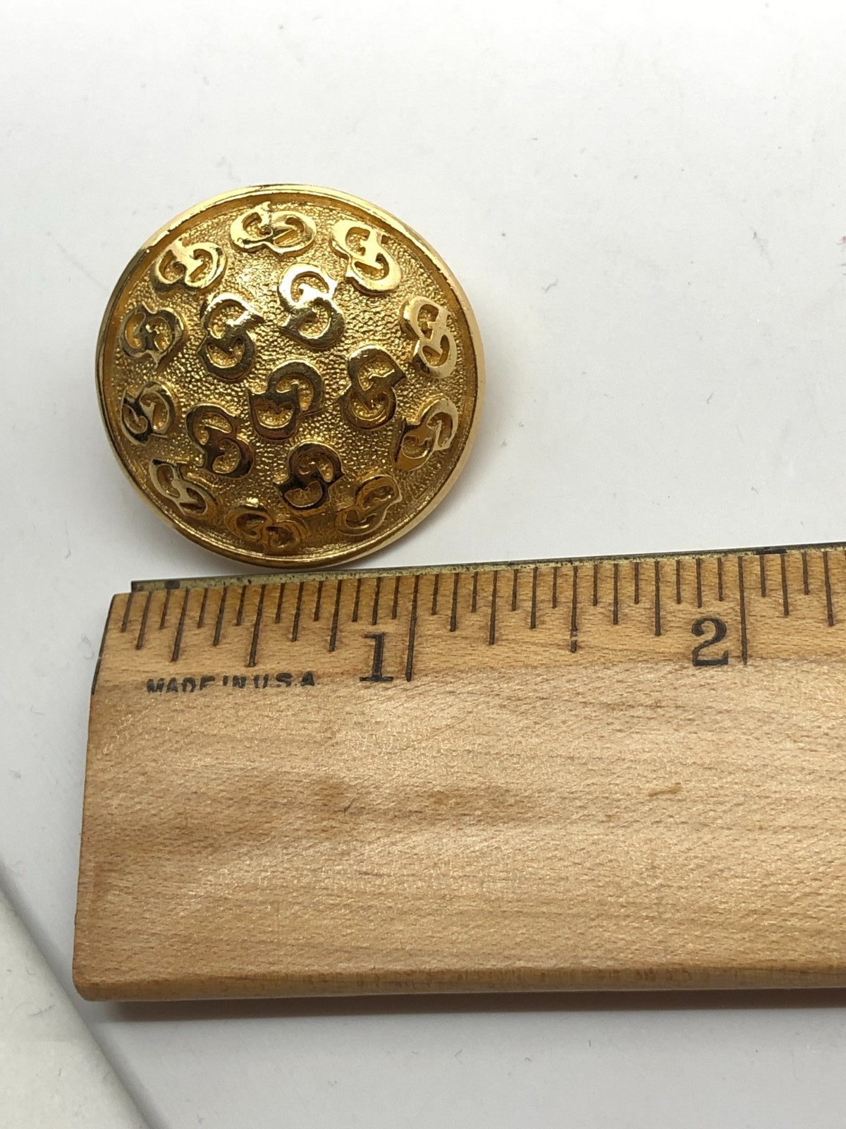 Vtg Christian Dior CD logo Clip Earrings gold tone Dome button Signed designer