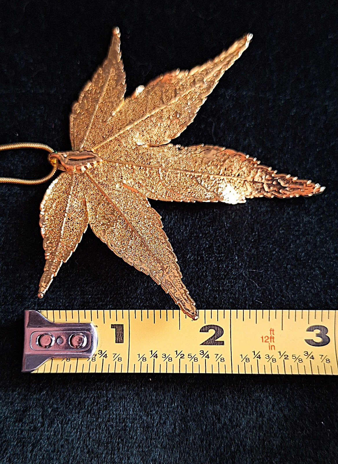 Vintage Japanese Maple Leaf dipped in 24K Gold Pendant on a 18KGP Snake Chain