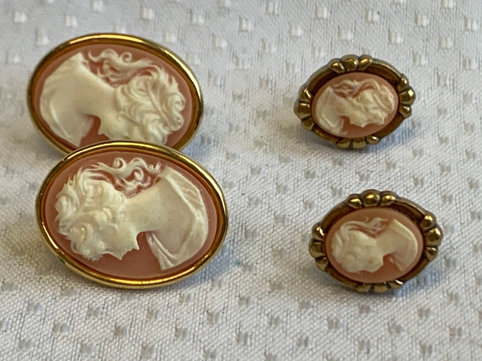 Vintage Cameo Jewelry Lot Lockets Choker Earrings Necklaces Brooches Pins