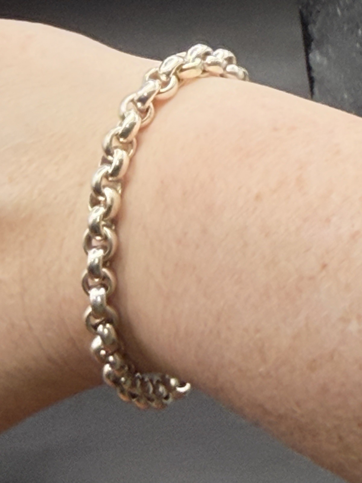 Vintage Heavy Sterling Silver Chain Bracelet with Toggle Heart Closure