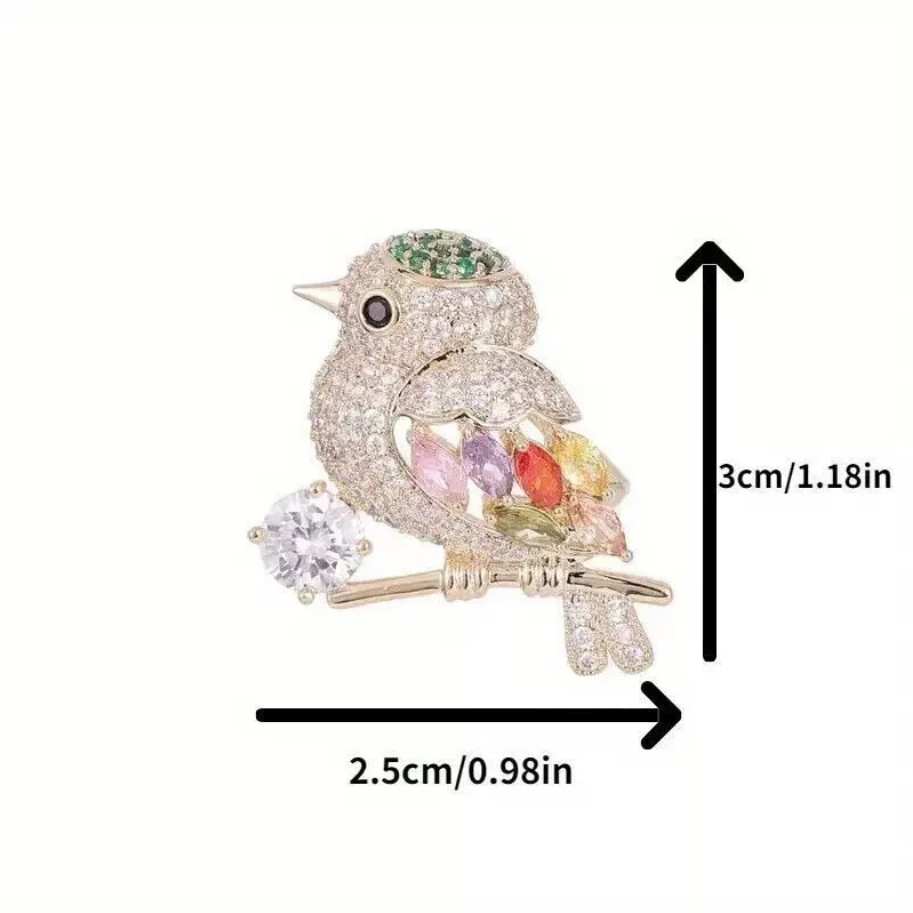 Shiny Rhinestone Cute Bird Corsage Brooch Decorated Clothing Lapel Pin Women New