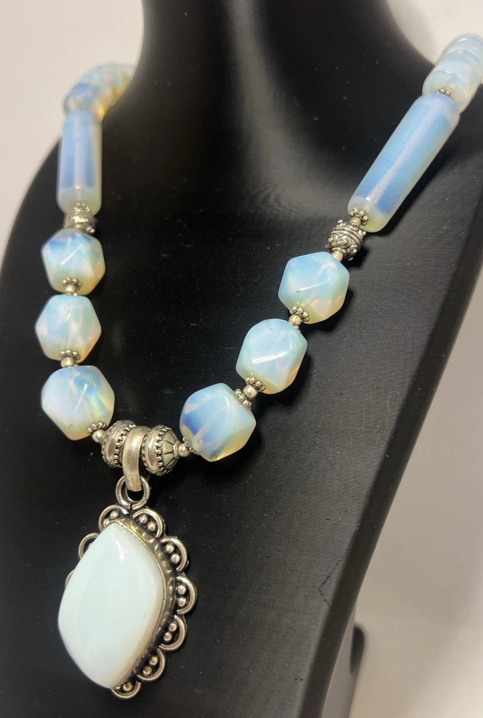 Vintage Opaline Glass Statement Necklace