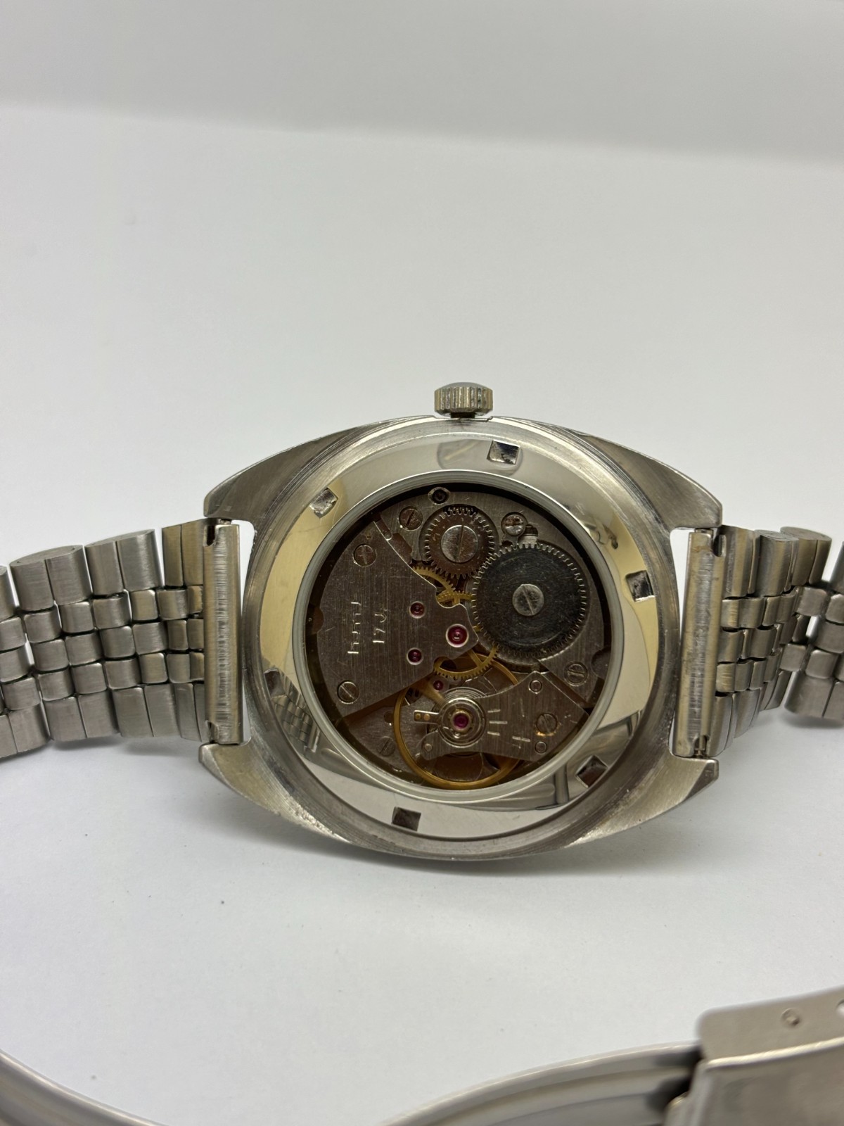 HMT Kohinoor Blue Dial Mechanical hand Winding Transparent Back Working Vintage