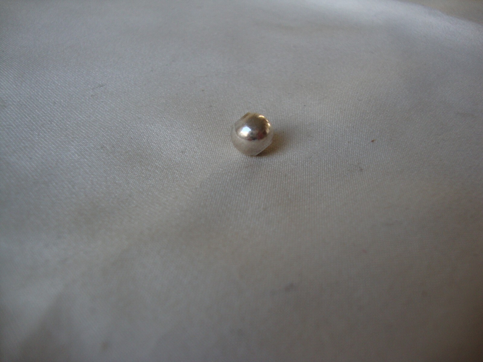 VINTAGE 1980s 8MM ROUND STERLING SILVER 925 FINE CRAFT BEAD W/ 3MM HOLE