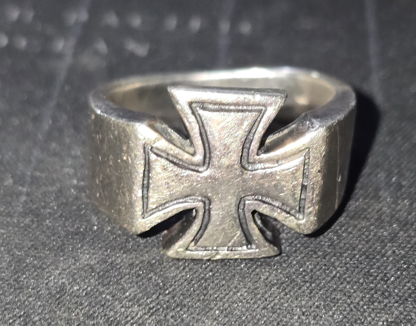 Vintage Shube Silver Maltese/Iron Cross Ring (925, Signed, 9.38g)