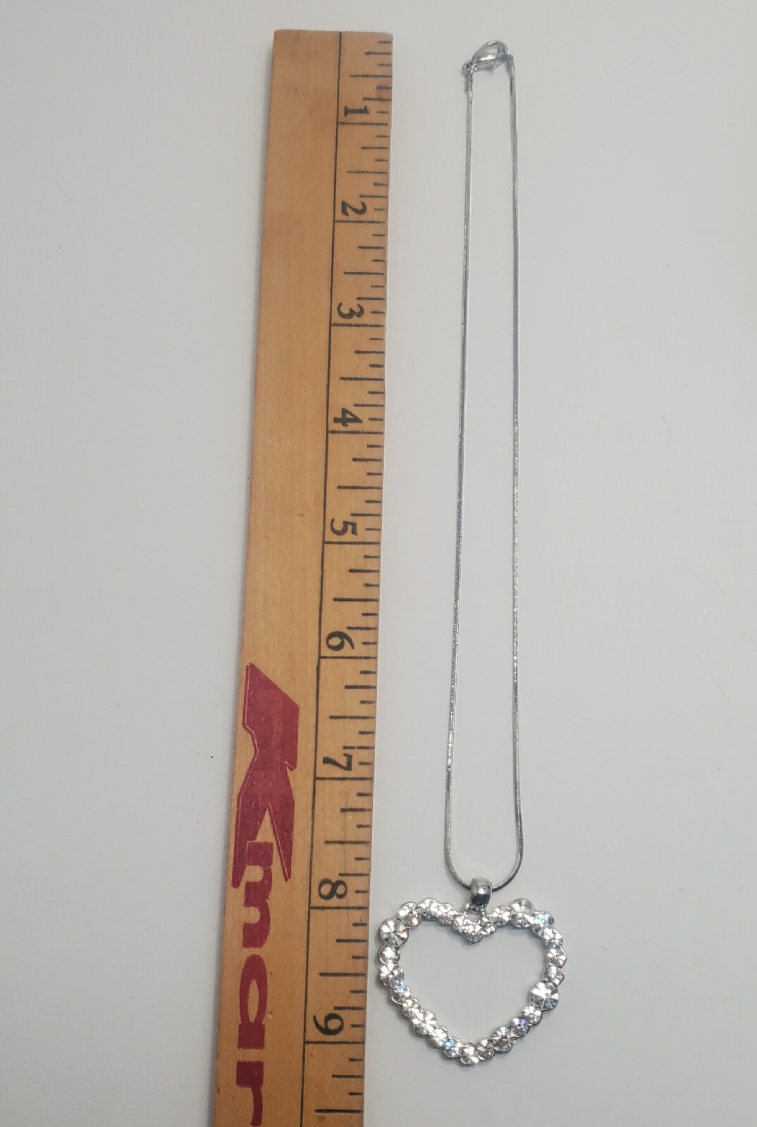 Vtg Silver Australian Crystal Heart Pendant 16″ Necklace Earring Gift Box Set