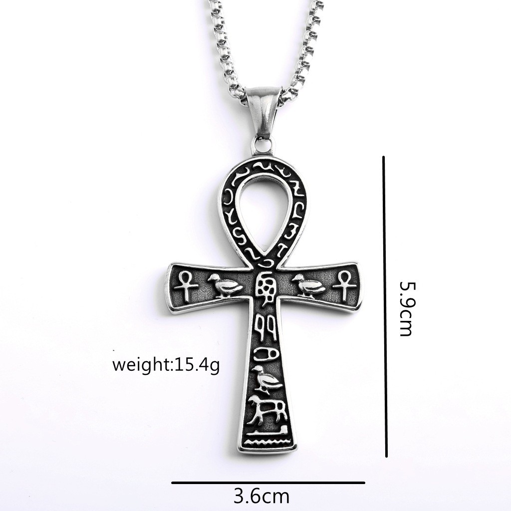 Stainless steel pendant cross necklace with street style design