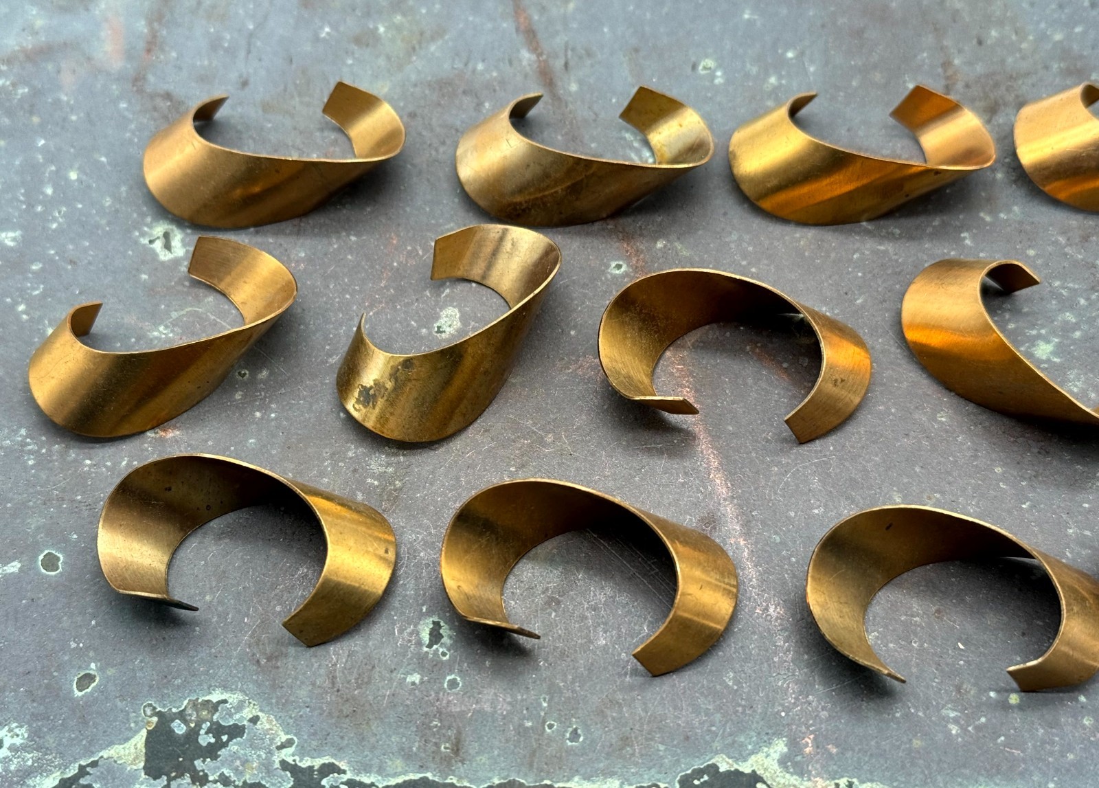 Vintage Brass Large Curls Jewelry Stamping Lot of 13