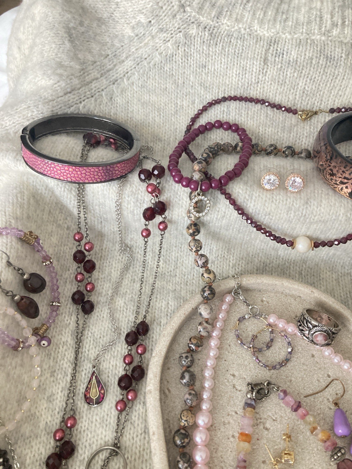 Vintage & Modern Costume Jewelry Lot Curated Collection ALL WEARABLE Purples