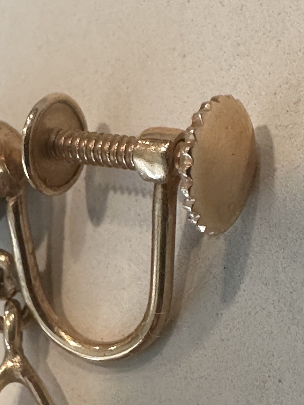 Vtg 14k Gold Blue Grey Pearl Earrings