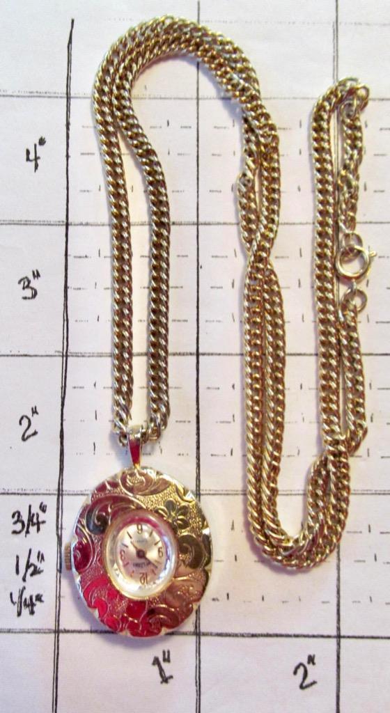 Vintage Rare Welsbro 17 Jewel Swiss Watch Pendant runs #64-3