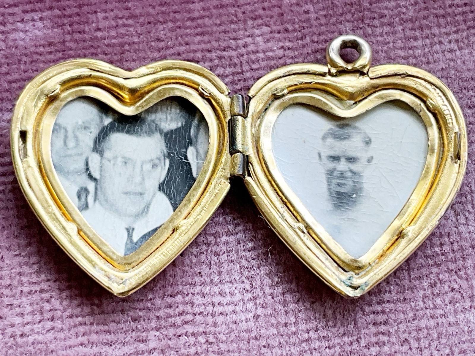 Vintage Gold Filled Locket Pendant Charm Heart Shaped Etched Floral Design