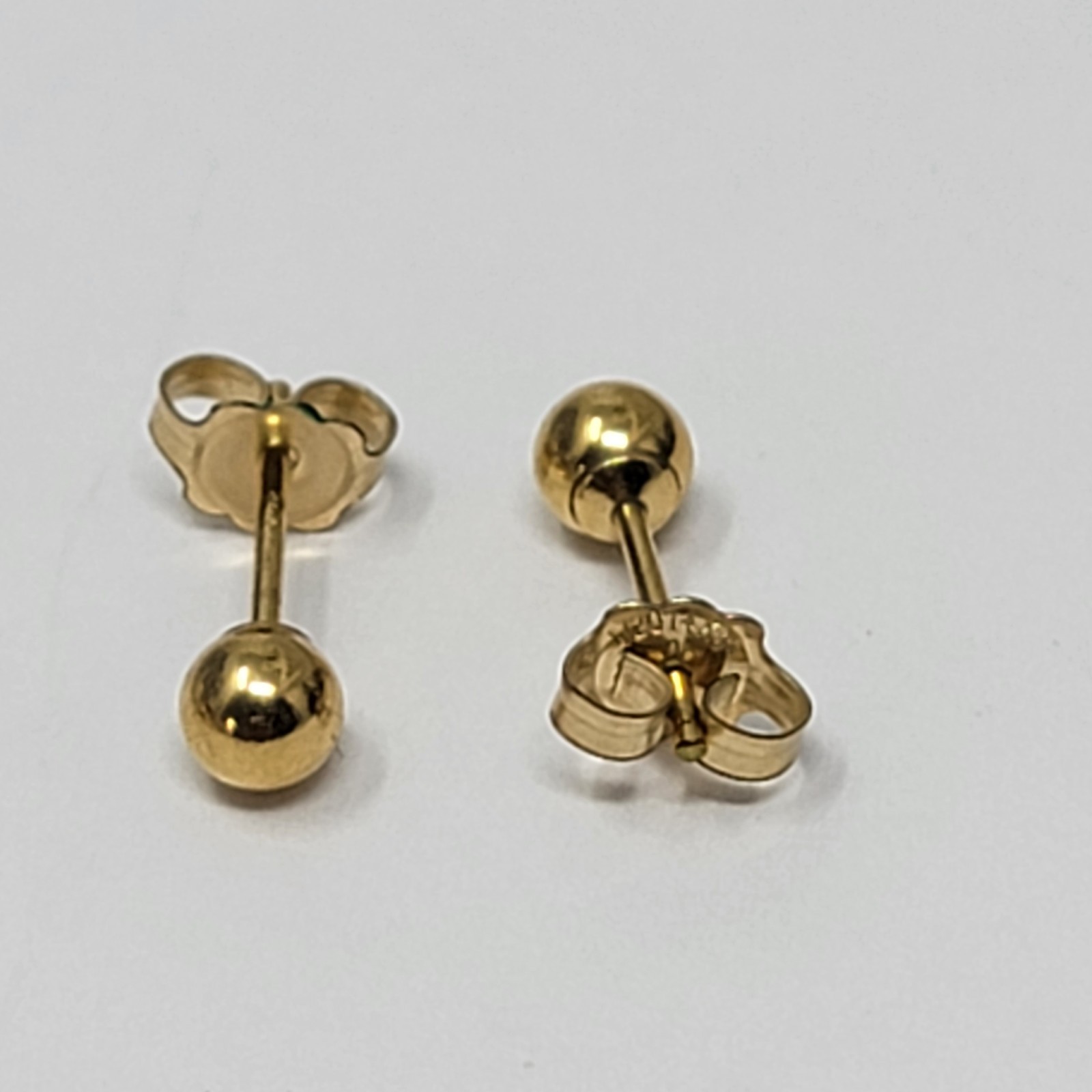 Vintage Earrings MARKED 14K GOLD FILLED Pierced Stud Ball Bead Jewelry 1/20 4mm