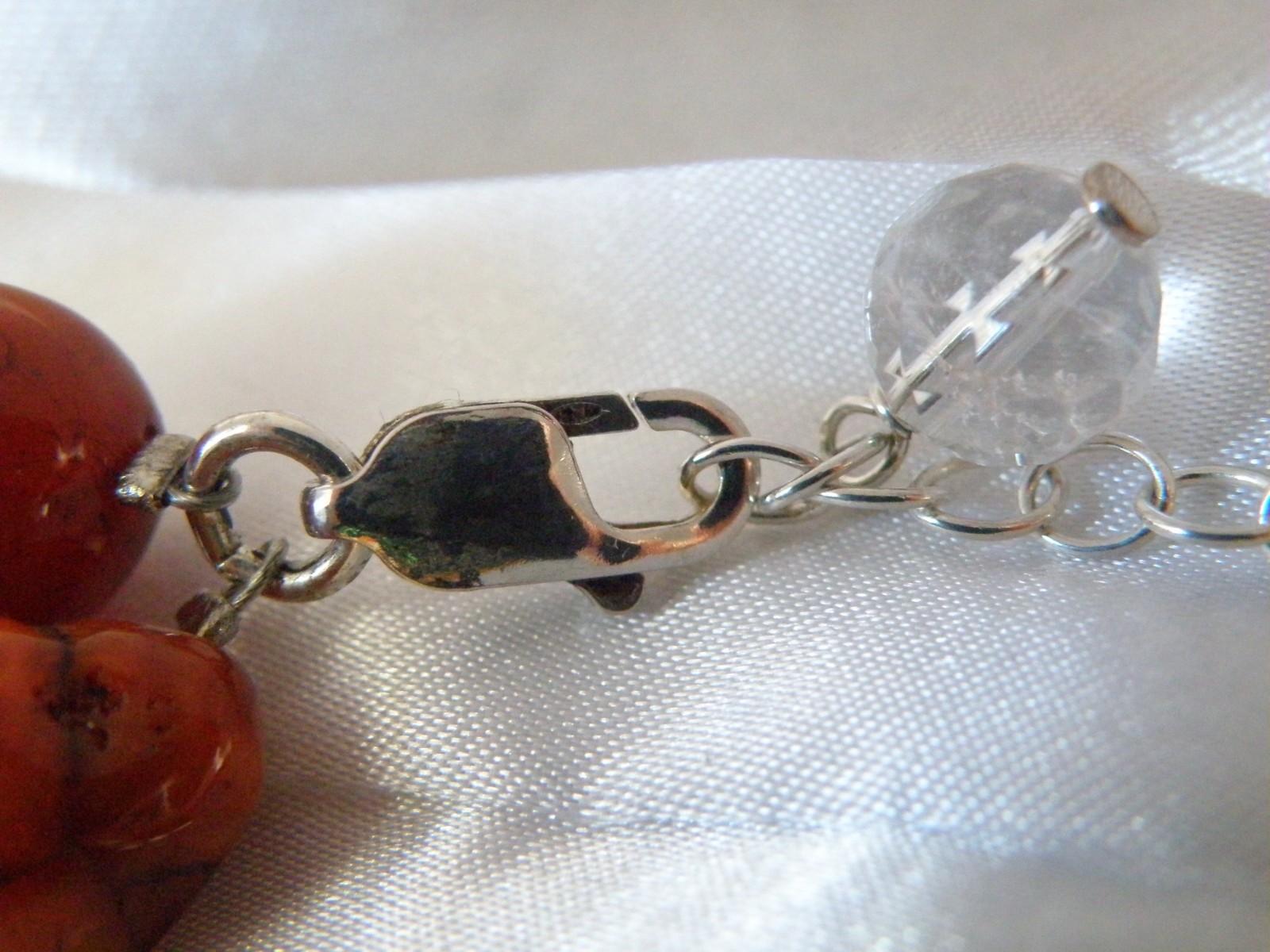 Vintage Natural Carnelian Multi Stone Bold Sterling Silver Necklace