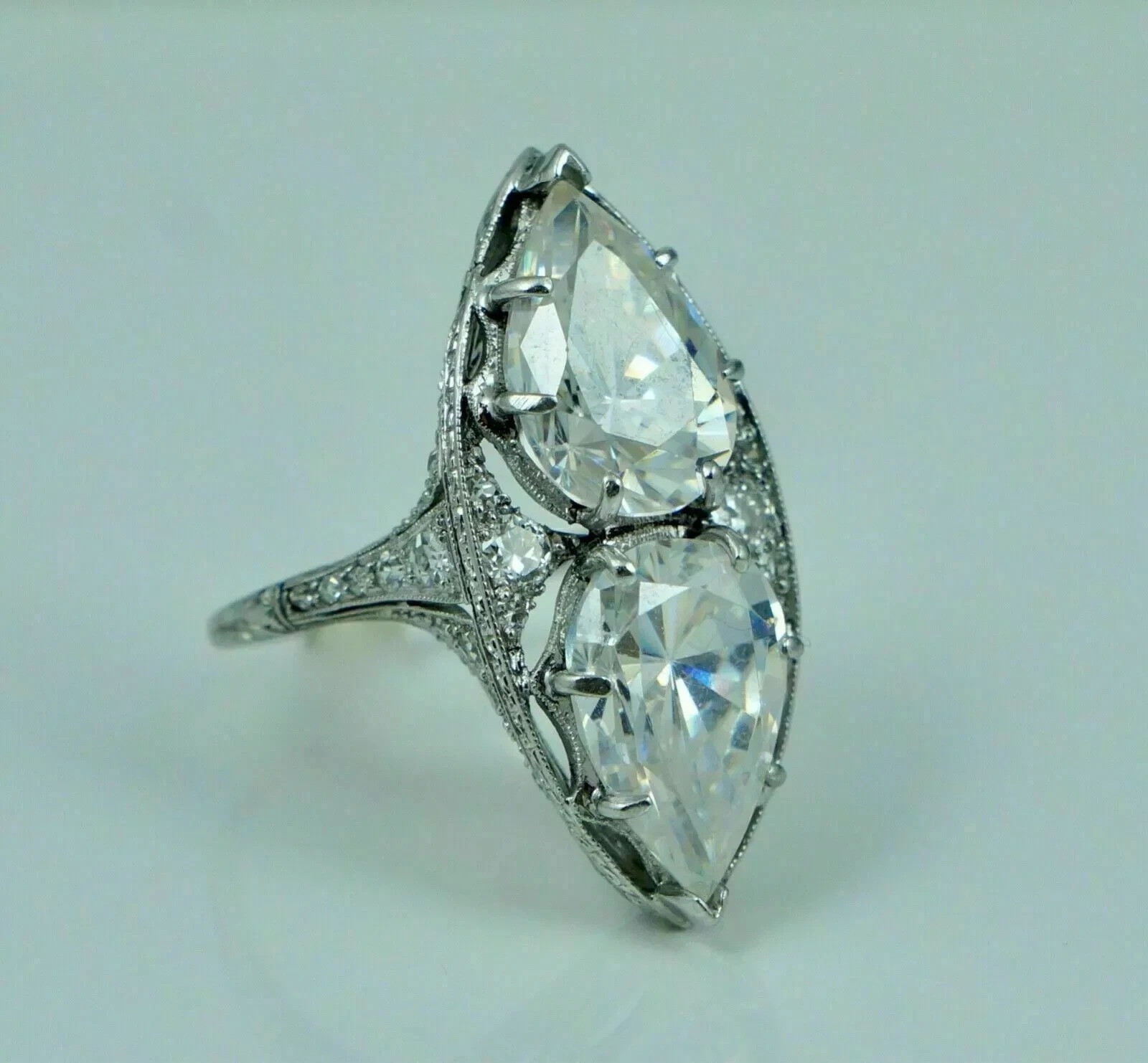 3.5Ct Vintage Art Deco Style Lab Created Diamond Wedding 14K White Gold FN Ring