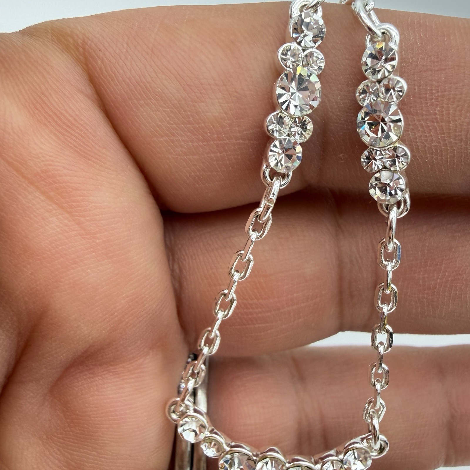 Vintage Signed Givenchy Crystal Necklace Y Drop Lavaliere