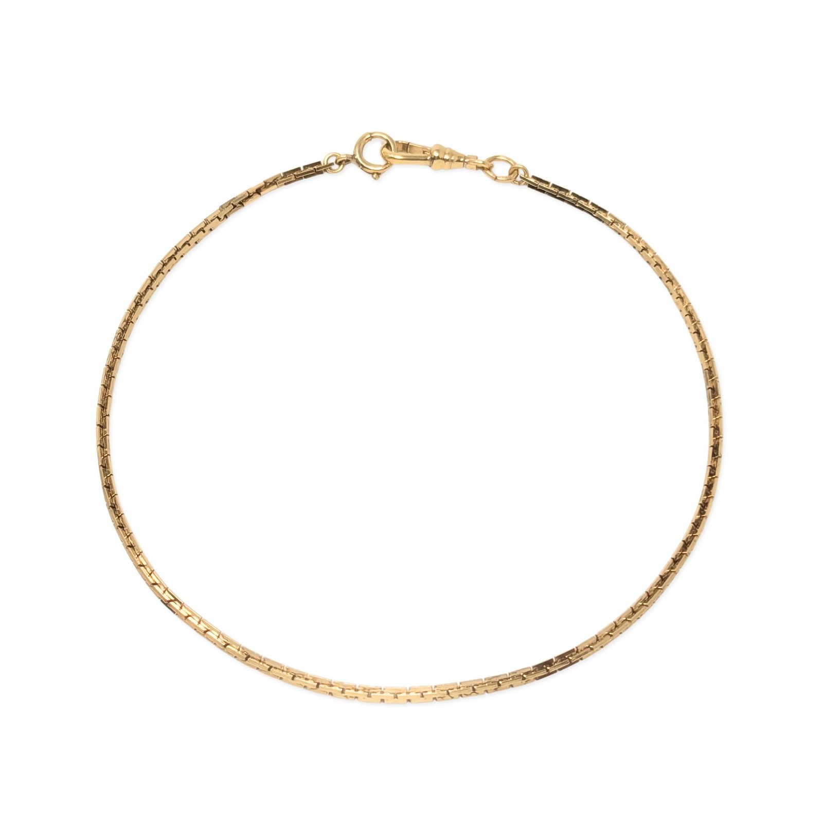 Antique Art Deco 12K Gold Filled Watch Chain Box Boston Block Link 13.5” Choker