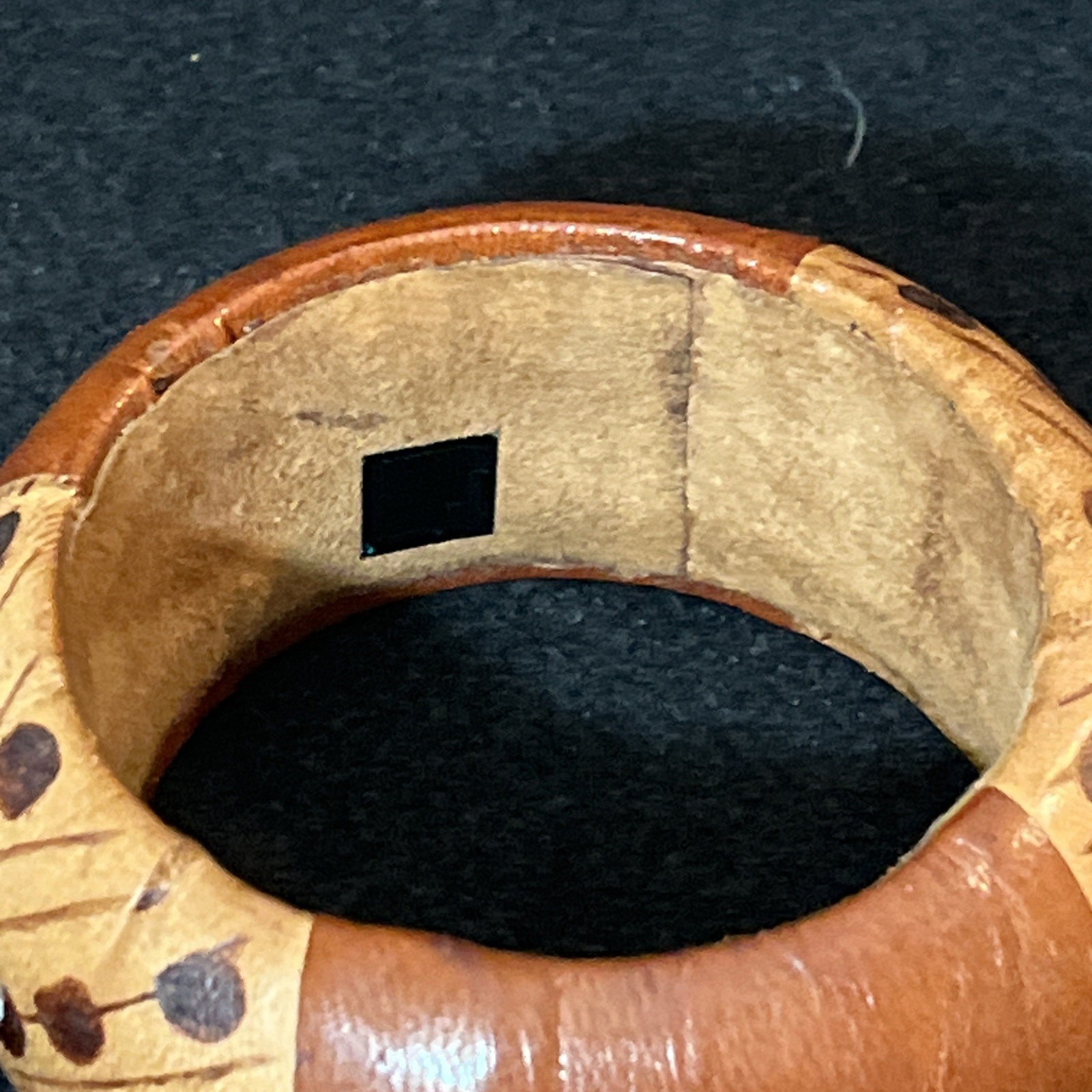 Vintage Tribal African Leather Bangle Bracelet Boho Jewelry