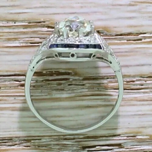 5.20Ct Art Deco Vintage Style Lab Created Diamond Wedding 14K White Gold FN Ring
