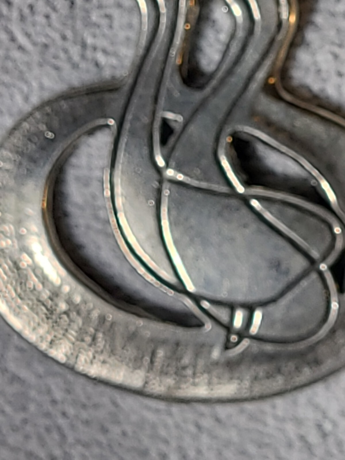 Vintage Eivind Hillestad Norway Pewter Signed EH Pendant Necklace 1960’s