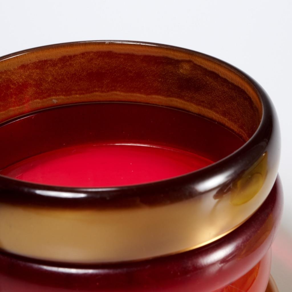 Vtg Plastic Acrylic Resin Lucite Red Yellow Brown Black Bangle Bracelet 8pc Lot
