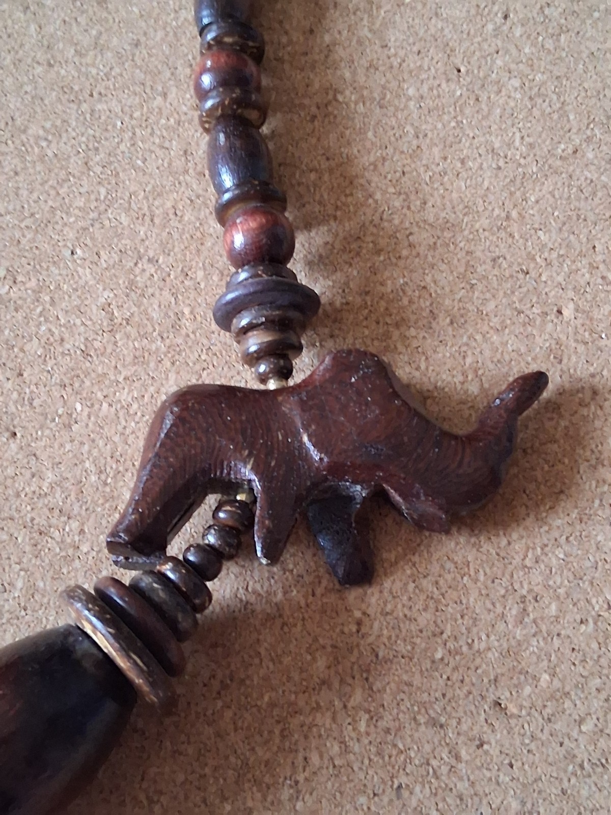 Vintage African Safari Style Statement Piece With Hand Carved Animals And Beads