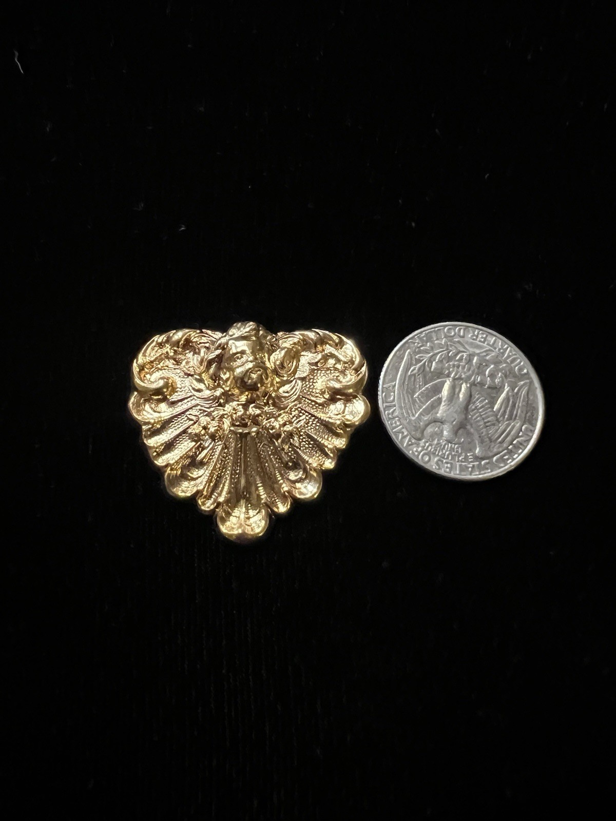 Vintage Cherub 22K Gold Plated Brass Stamping for Jewelry Making/Decoration NOS
