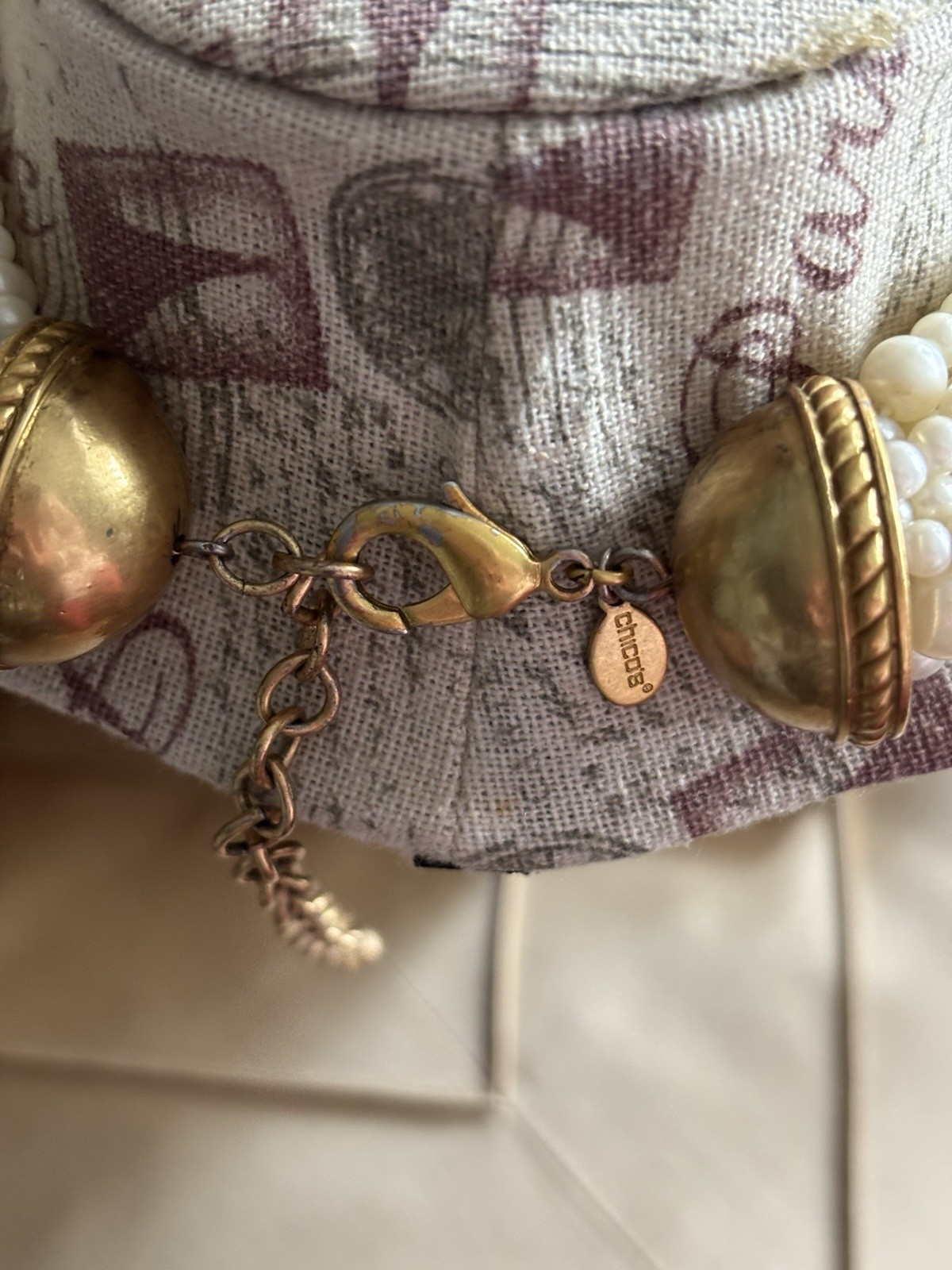 Vintage Pearl And Amber Costume Jewelry By Chico’s Excellent Statement