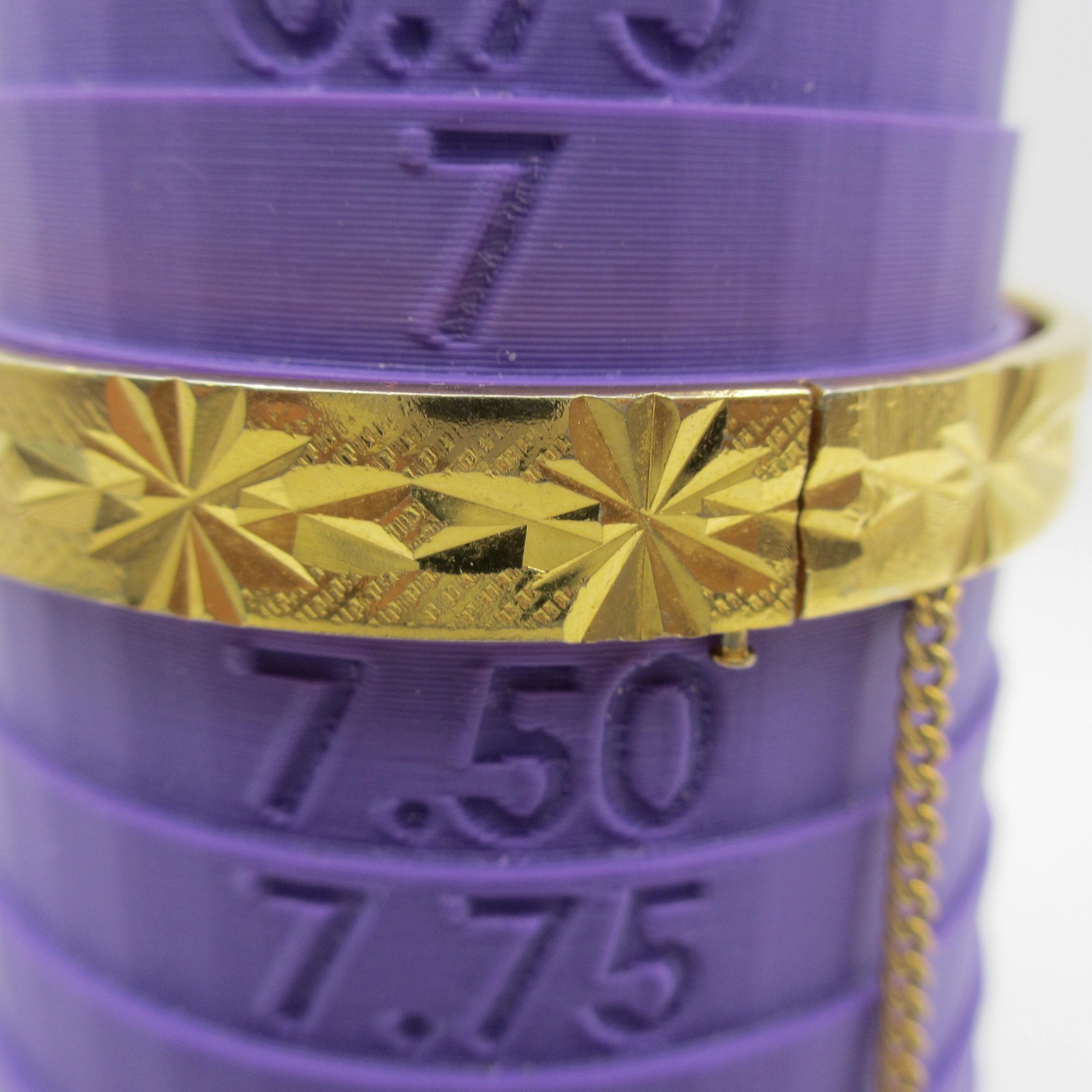 Vintage Rolled Gold Bracelet Atomic Starburst Etched BROKEN SAFETY CHAIN