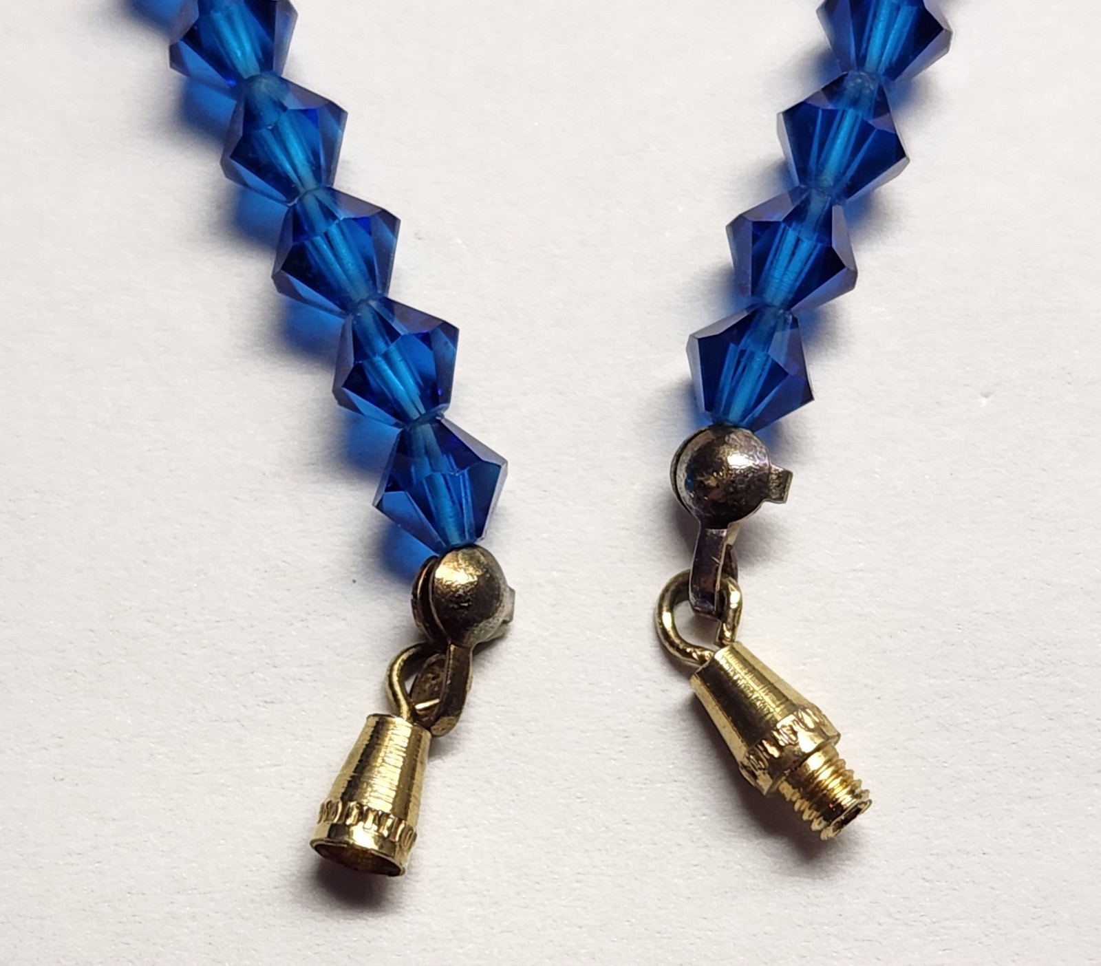 Vintage Electric Blue Czech Bead Necklace