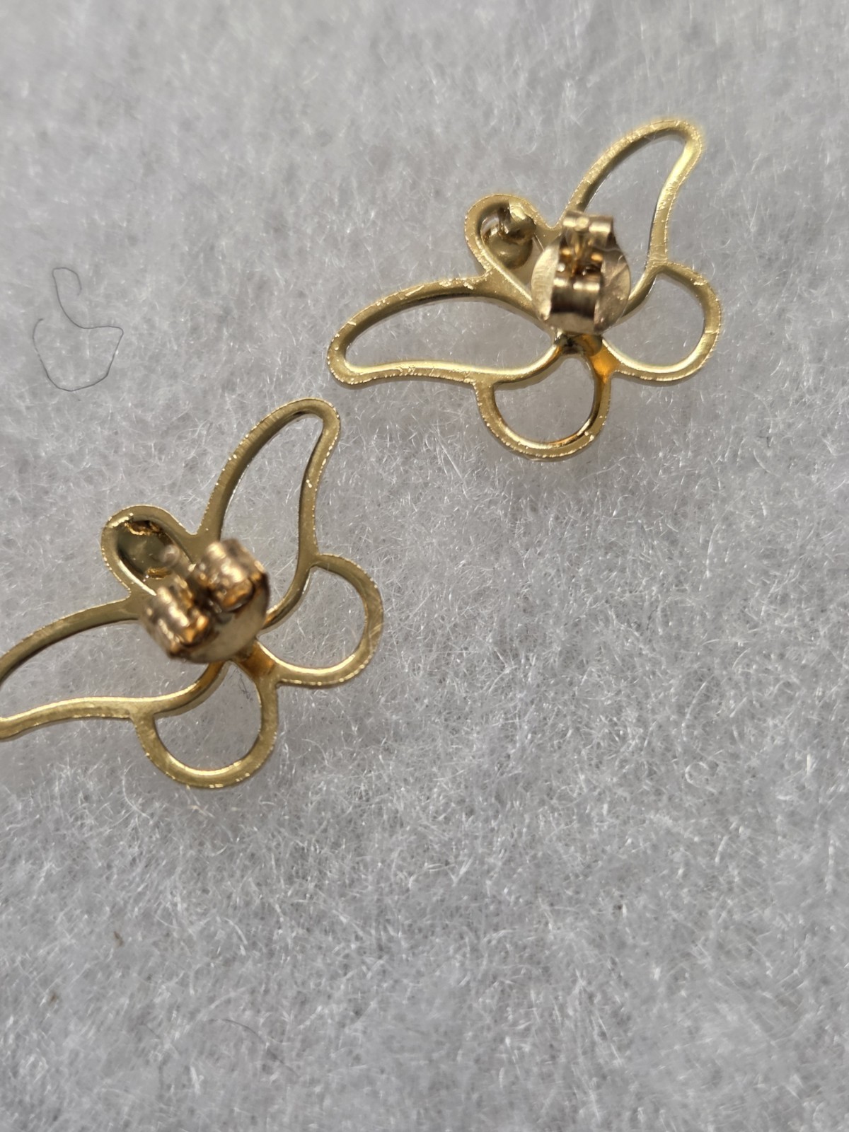 Vtg nos Butterfly prong Garnet rhiinestone pierced Earrings