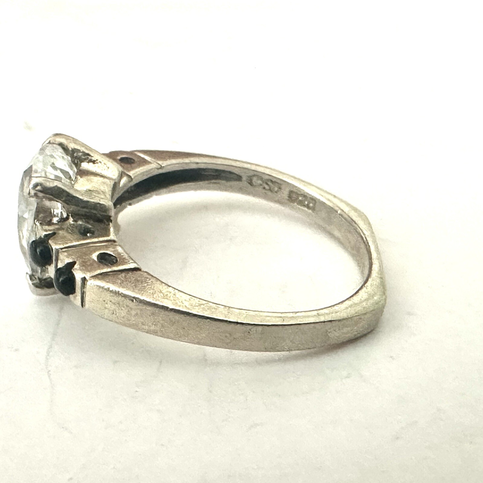 Sterling Silver 925 Wedding Band Designer CZ Bridal Engagement Band Ring
