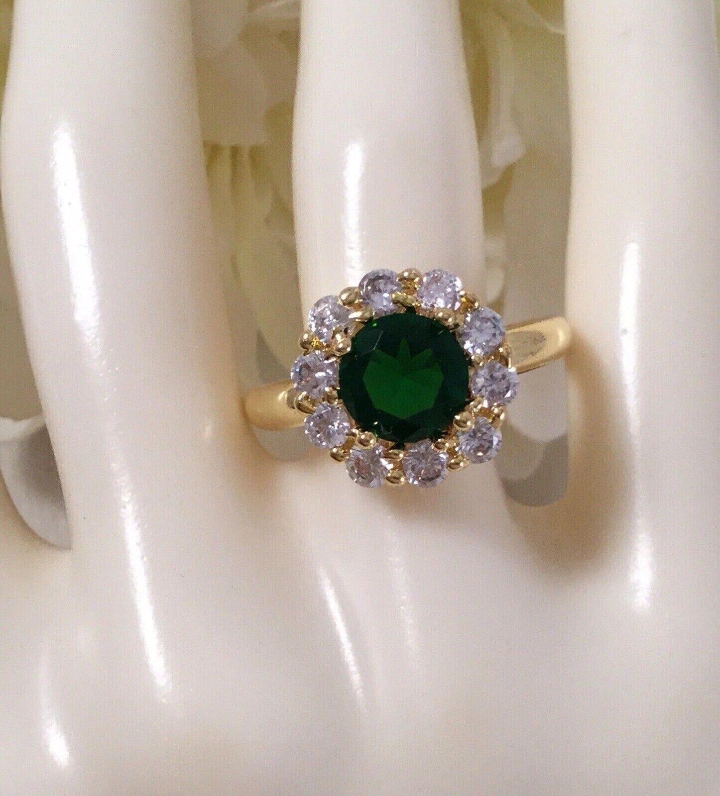 3.2Ct Art Deco Style Lab Created Emerald Women’s Anniversary 14K Gold FN Ring