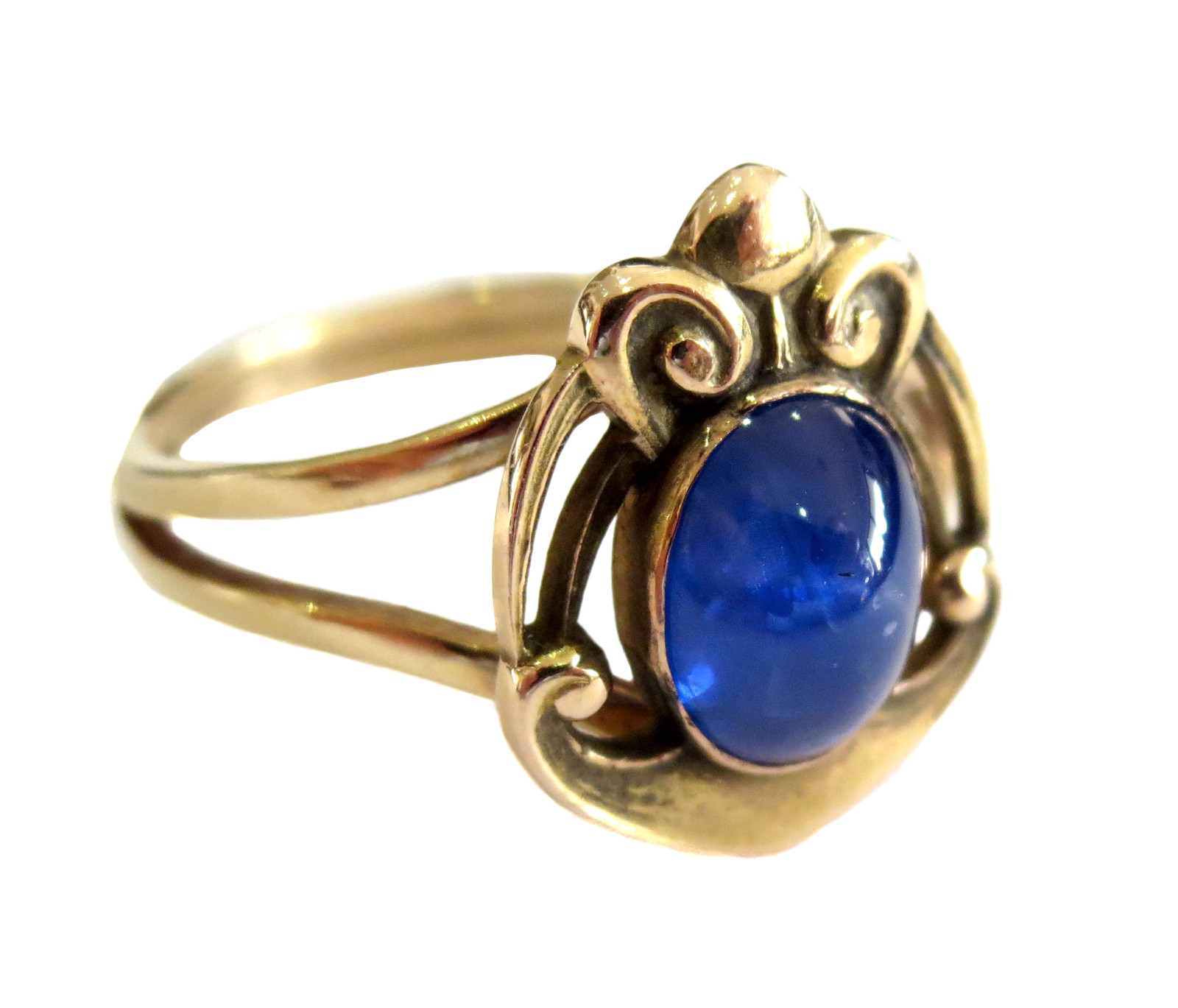 ART NOUVEAU – Antique CABOCHON Sapphire & GOLD Ring FINE