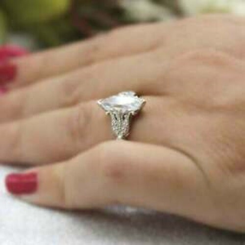 Art Deco 3.60Ct Marquise Cut White Diamond Vintage Style Wedding Ring 925 Silver