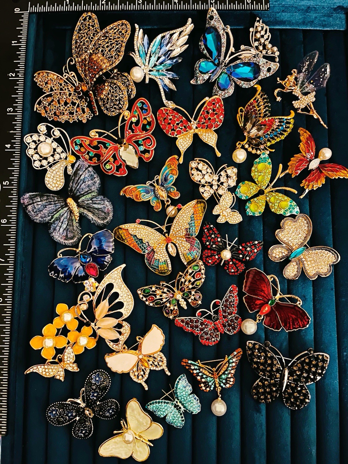 Lot 30 Statement Butterfly Brooch Pin Fairy Insect Rhinestone Enamel