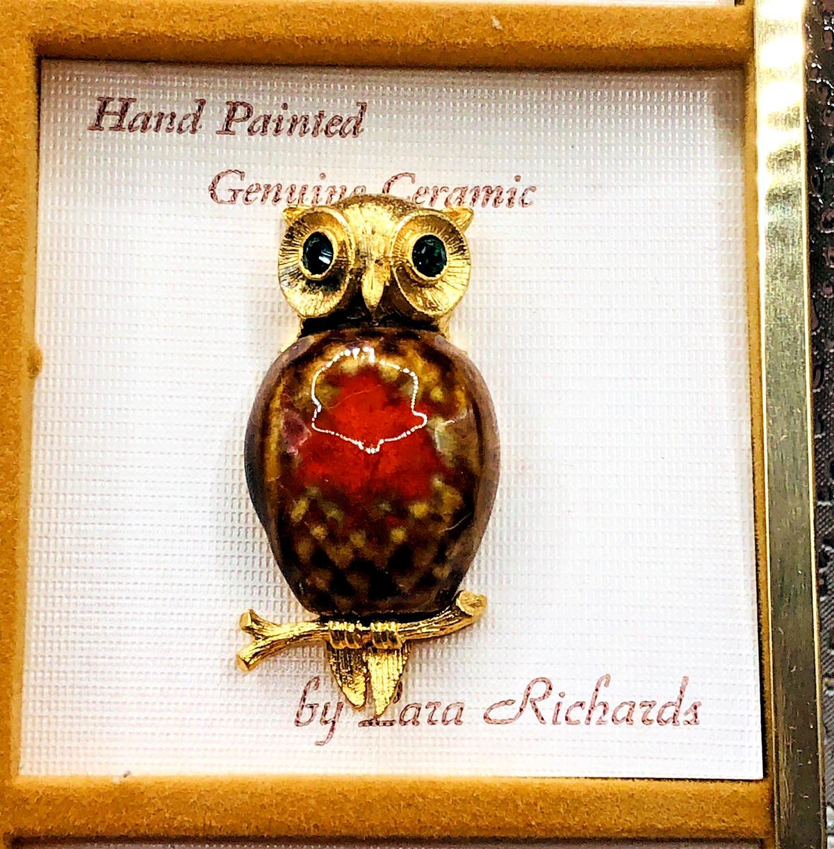 48 LARA RICHARDS Hand Painted Ceramic Creature Pins NEW OLD STOCK Original Pkg
