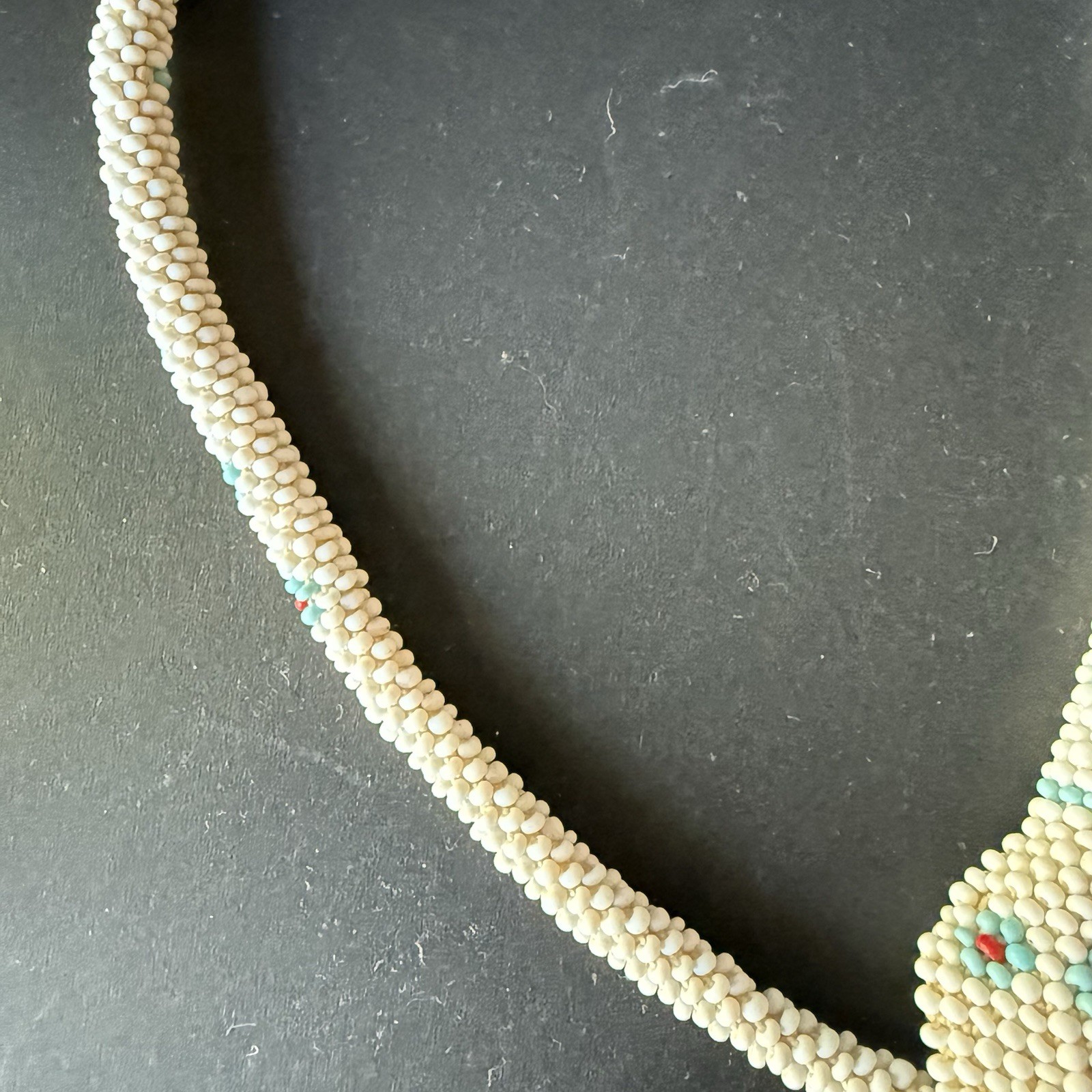 1920-30 Crochet Beaded Snake Necklace Metal Clamp Rare WWI Prisoner of War RARE