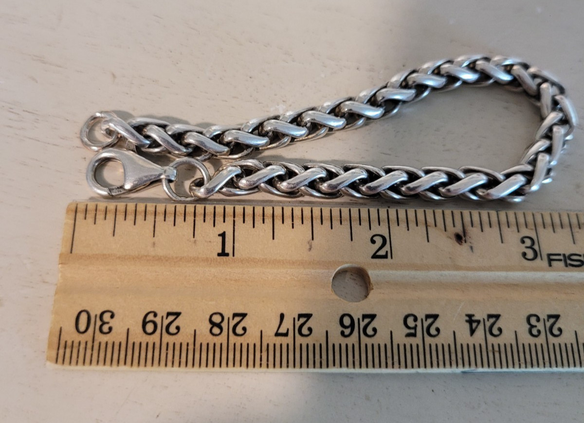 Vintage MSC 925 Sterling Silver Interwoven Link Bracelet 7.5″ L – 23.6 grams