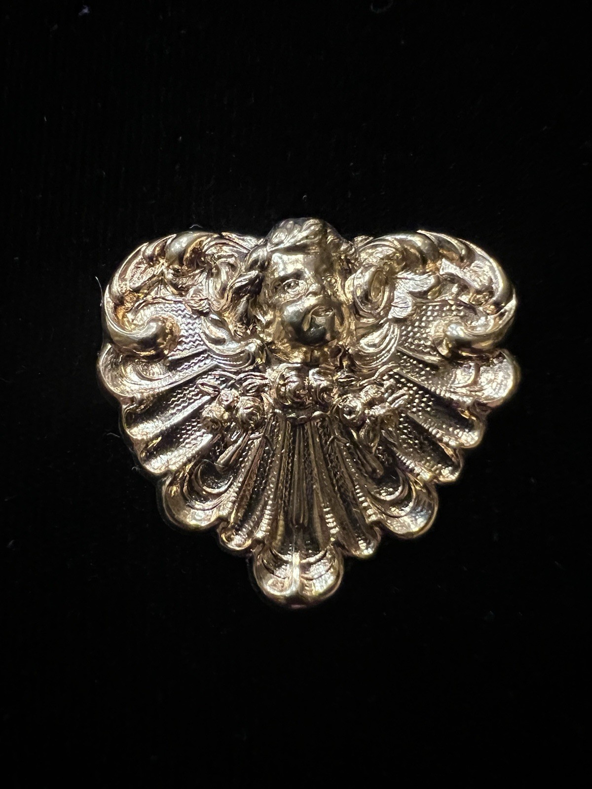 Vintage Cherub 22K Gold Plated Brass Stamping for Jewelry Making/Decoration NOS