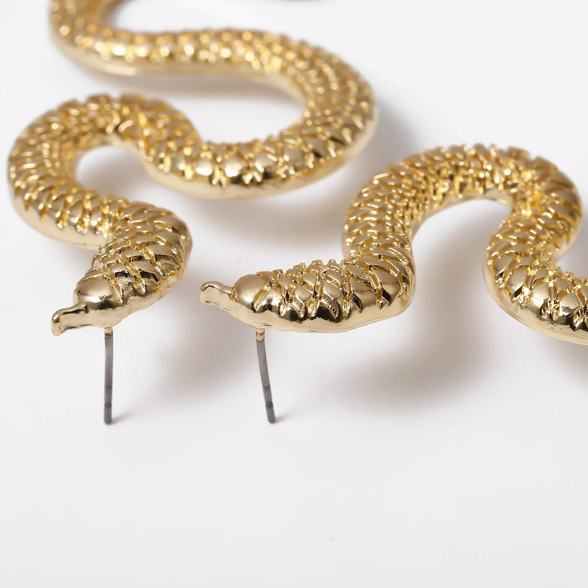 Gold Snake Earrings – Vintage Punk Minimalist Serpent Drop Dangle Trendy Long Sn