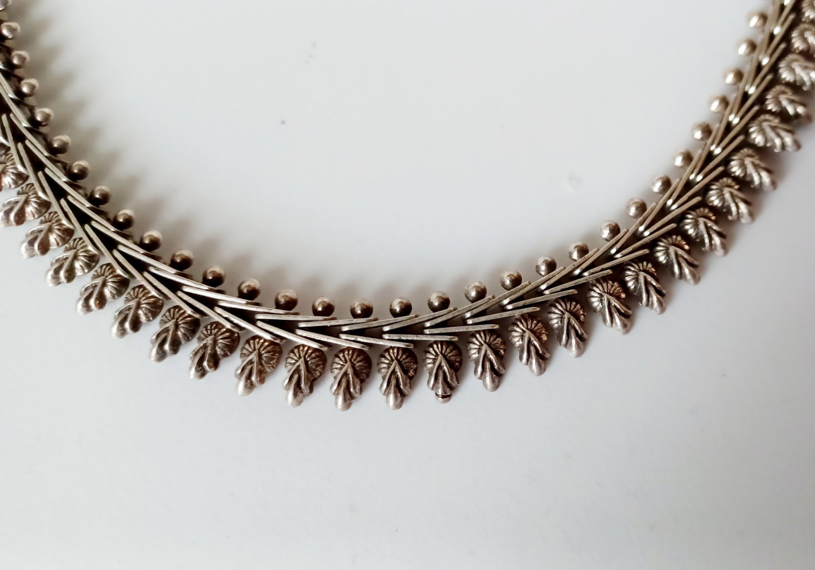 Vtg RAJASTHAN India 24″ Signed RA STERLING Silver Ornate Link NECKLACE 79 GRAMS