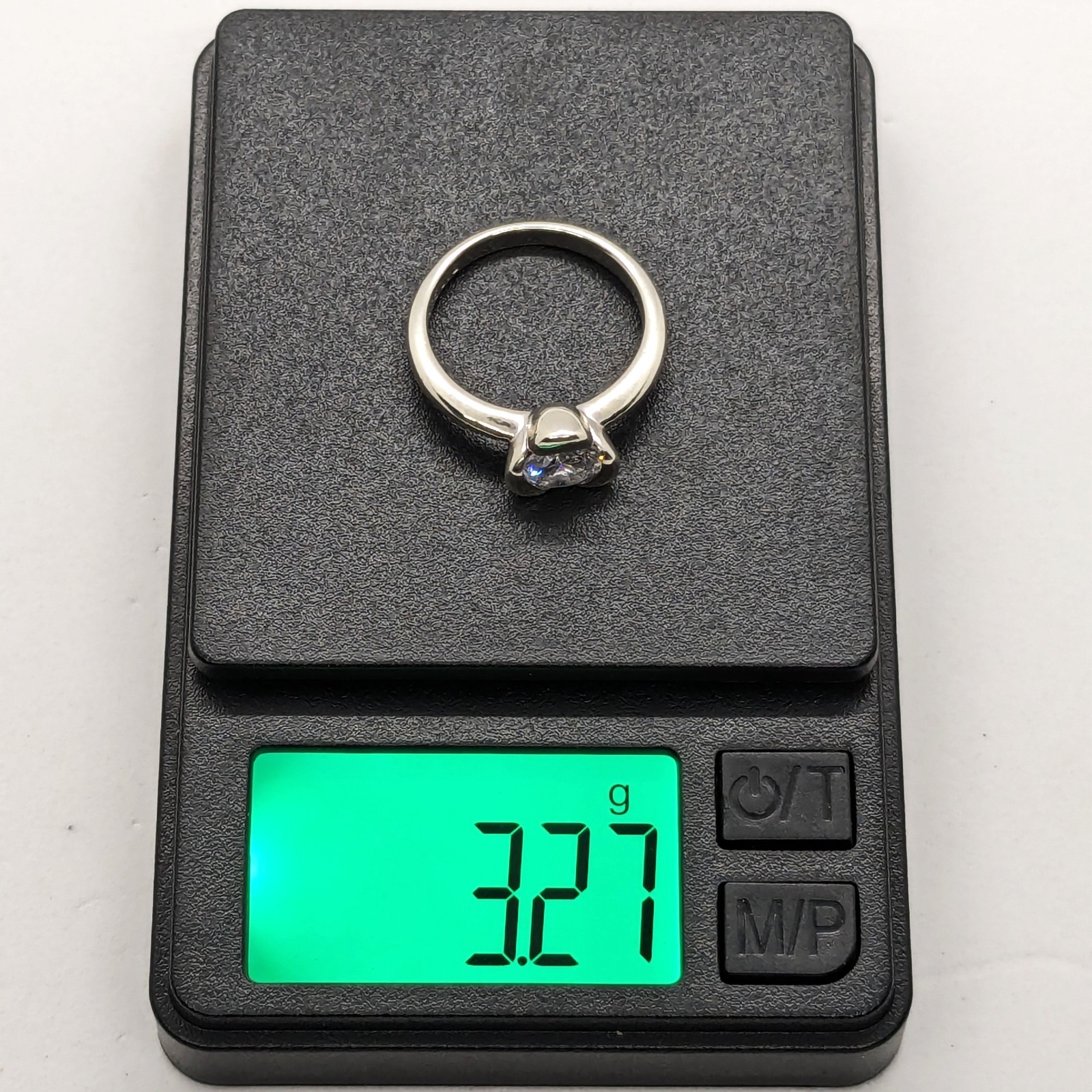 Vintage Elegant RING Silver 925 with Bright Stone -size: 6.5US (16.7mm)| UA #126