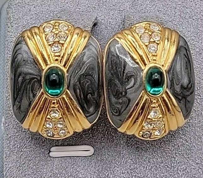 Vtg Kenneth Lane for Avon Duchess of Windsor Panther Collection Post Earrings