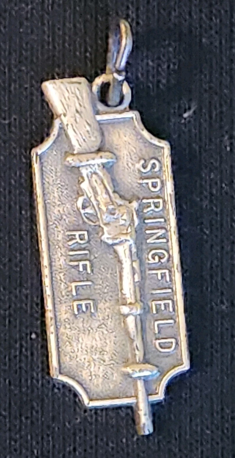 Vintage Springfield Rifle Sterling Silver Charm Pendant