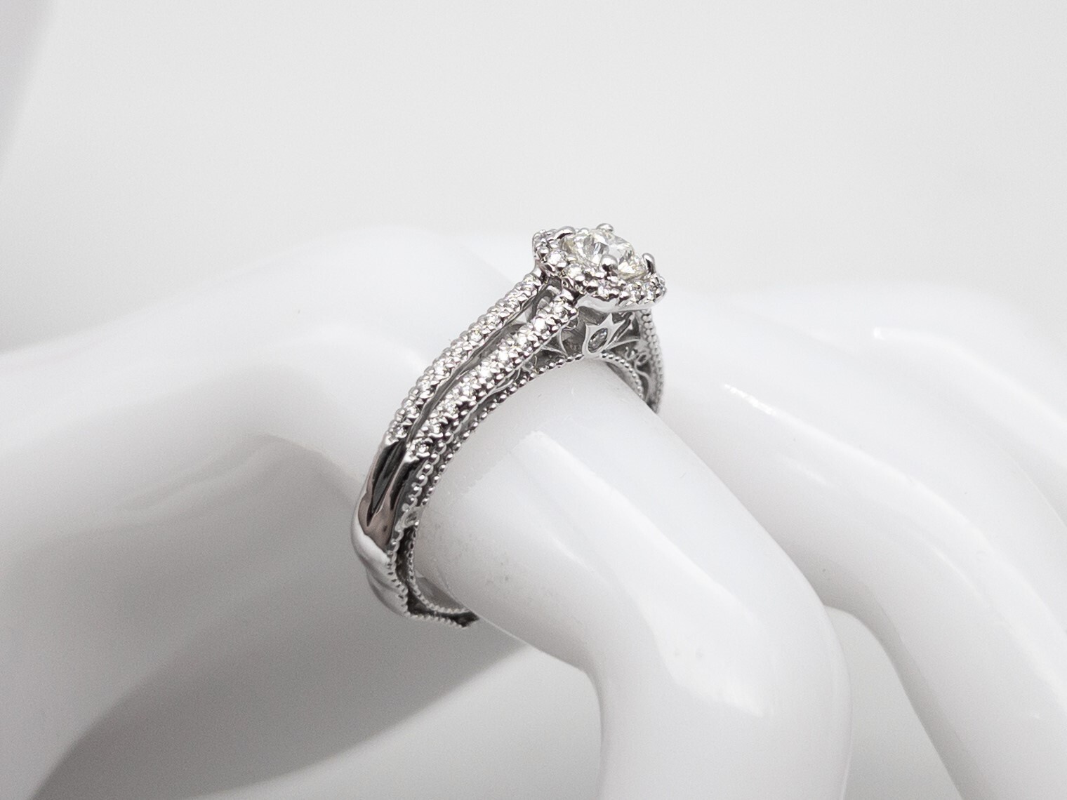 $6000 VERRAGIO EGL CERT VS2 G 1.23ct IDEAL CUT ROUND Diamond 14k White Gold Ring