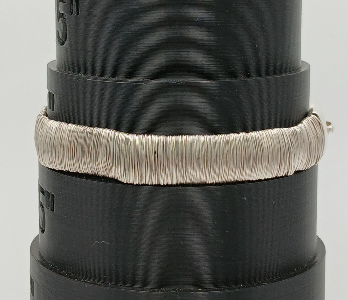 VTG 925 Wrapped Wire Bracelet 7.5in Sterling Silver 13g Textured Flexible READ