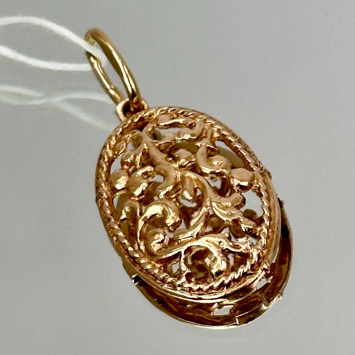 USSR Vintage Original Solid Rose Gold Pendant 583 14K Kyiv Ukraine 1980 1,72 g.